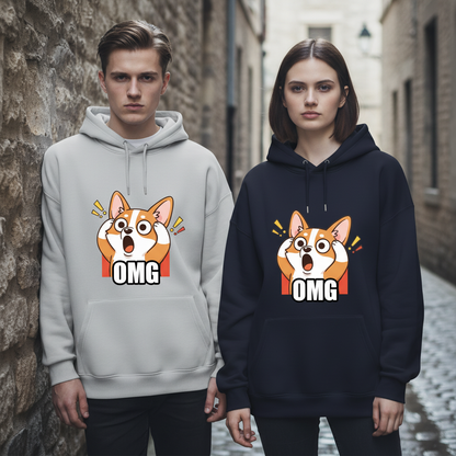 OMG Shocked Corgi Funny Graphic Hoodie H1104