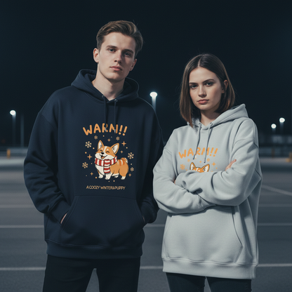 Cozy Winter Corgi Graphic Hoodie H1100
