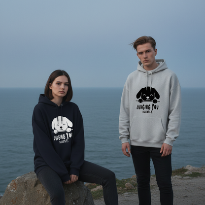 Judging You Silently Funny Puppy Hoodie H1090