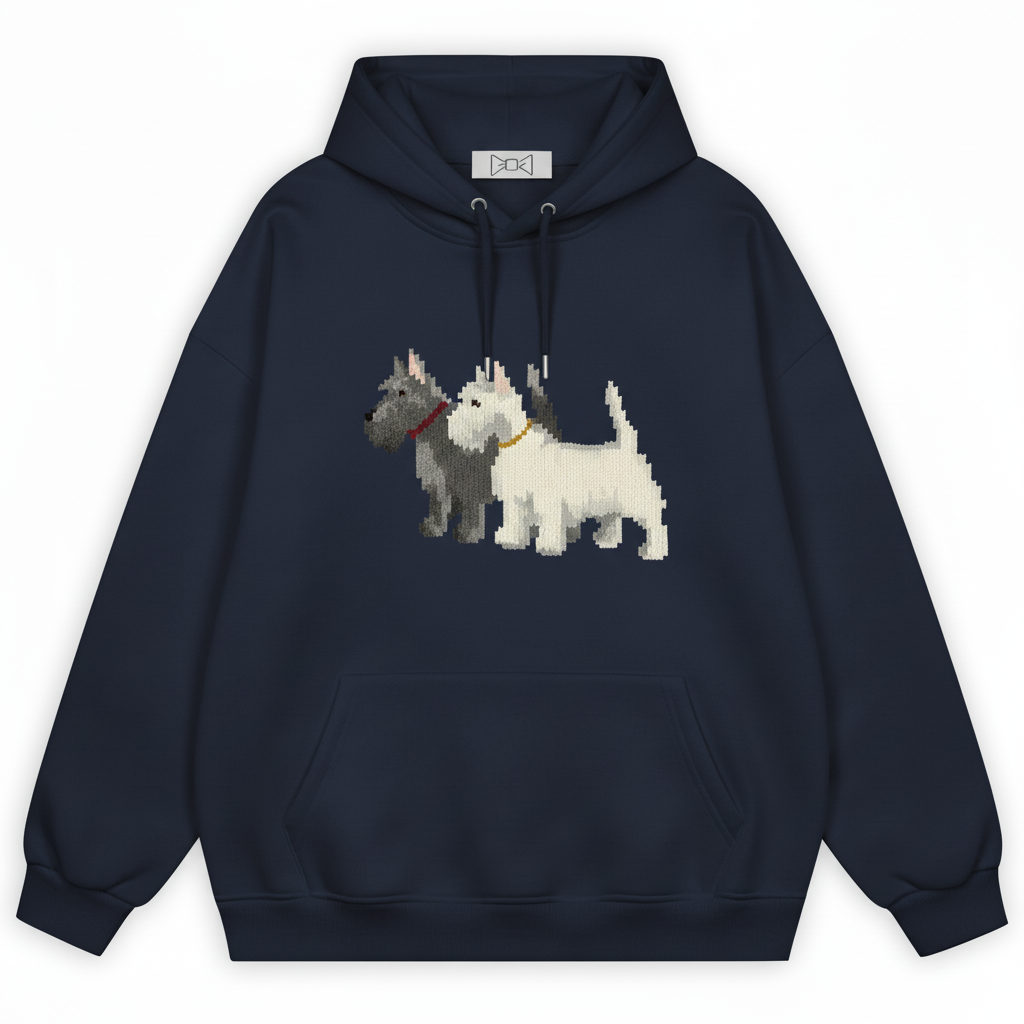 Pixel Art Scottie Westie Dog Duo Hoodie H1056