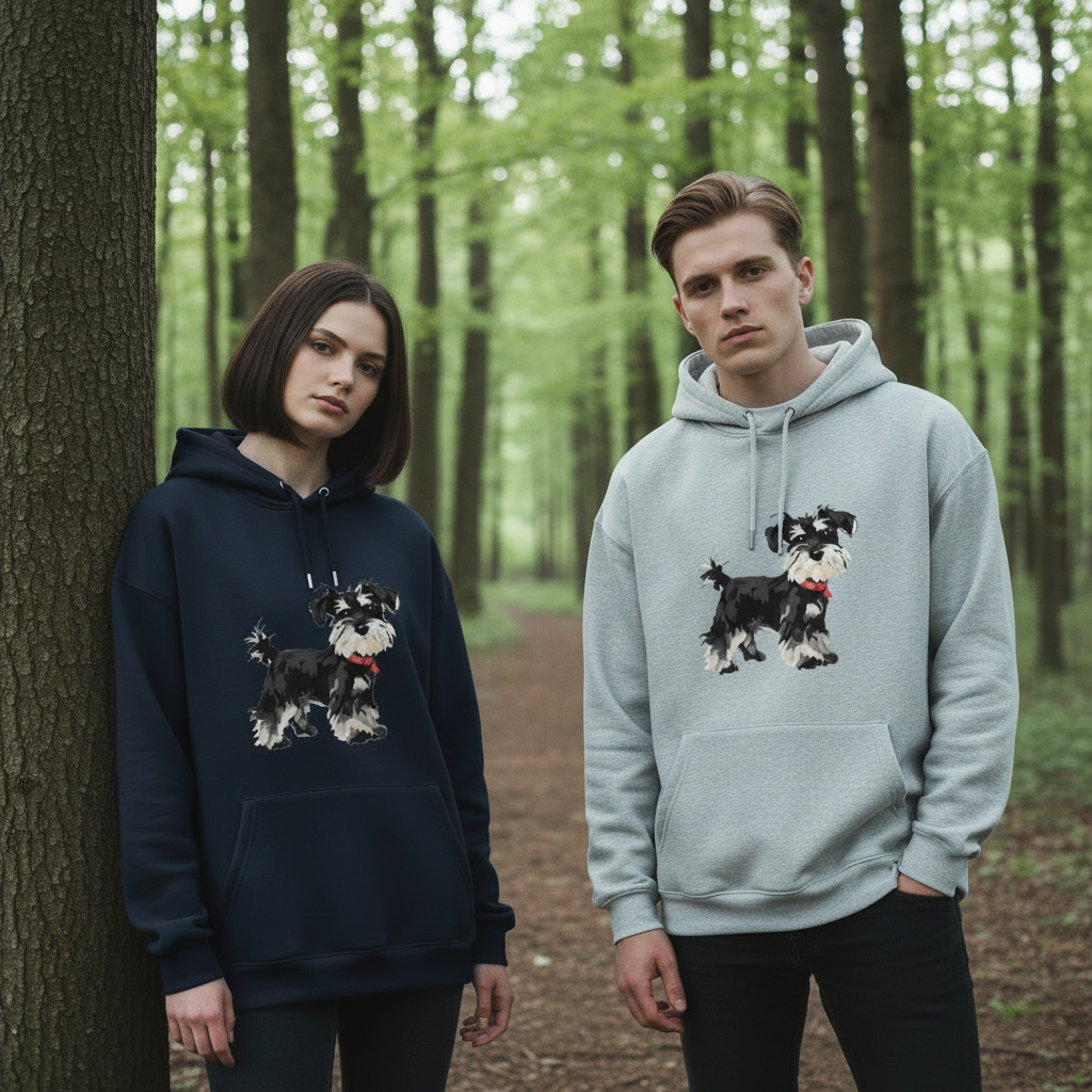 Cute Schnauzer Puppy Watercolor Art Hoodie H1097