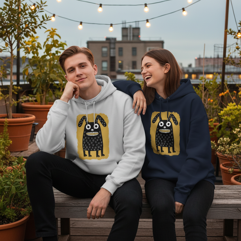 Creepy Cute Monster Bunny Funny Graphic Hoodie H1111