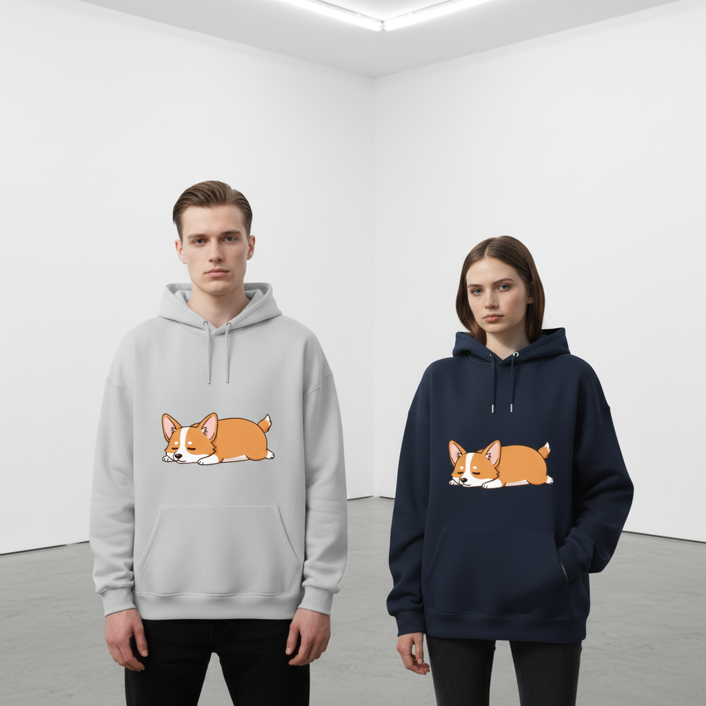 Lazy Corgi Graphic Hoodie H1101