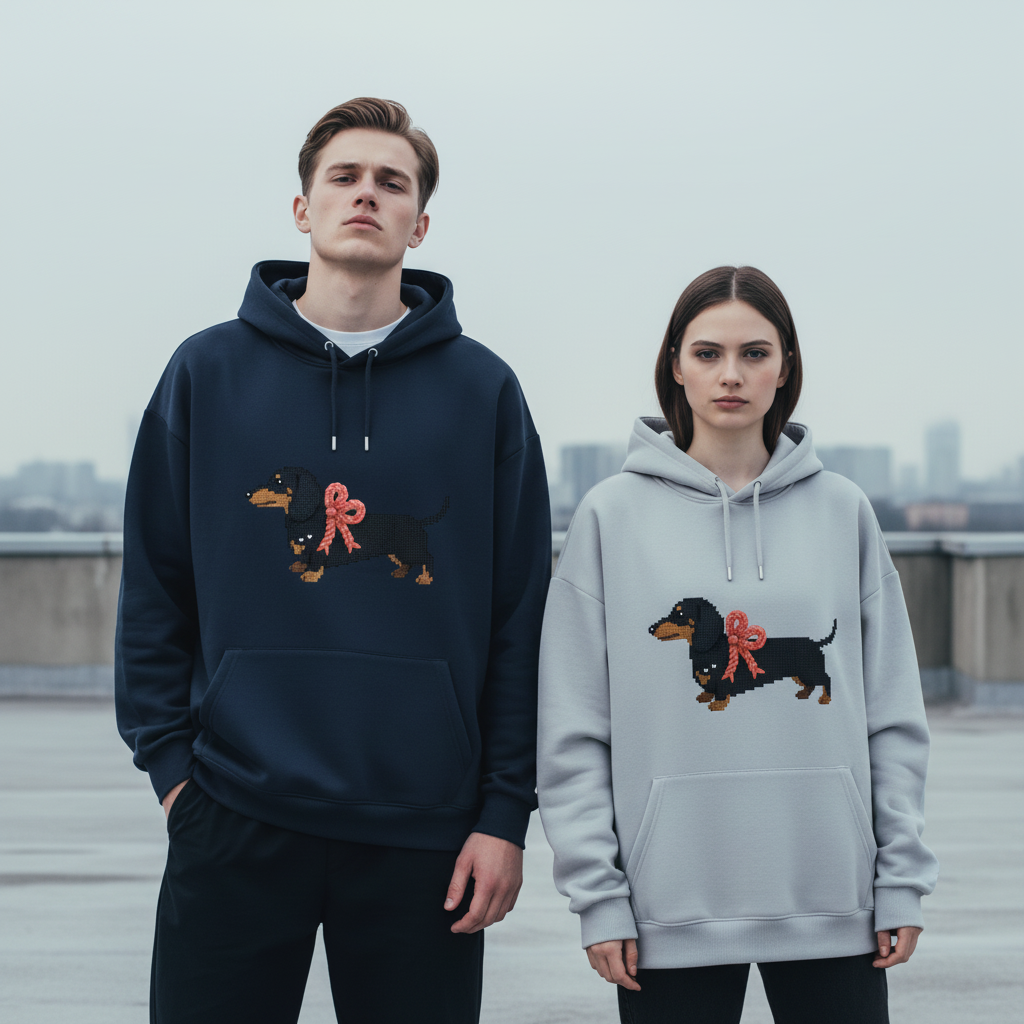 Pixel Art Dachshund Hoodie H1051