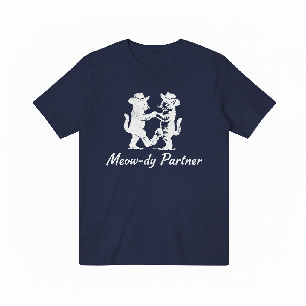 Navy Blue Meow-dy Partner T-shirt