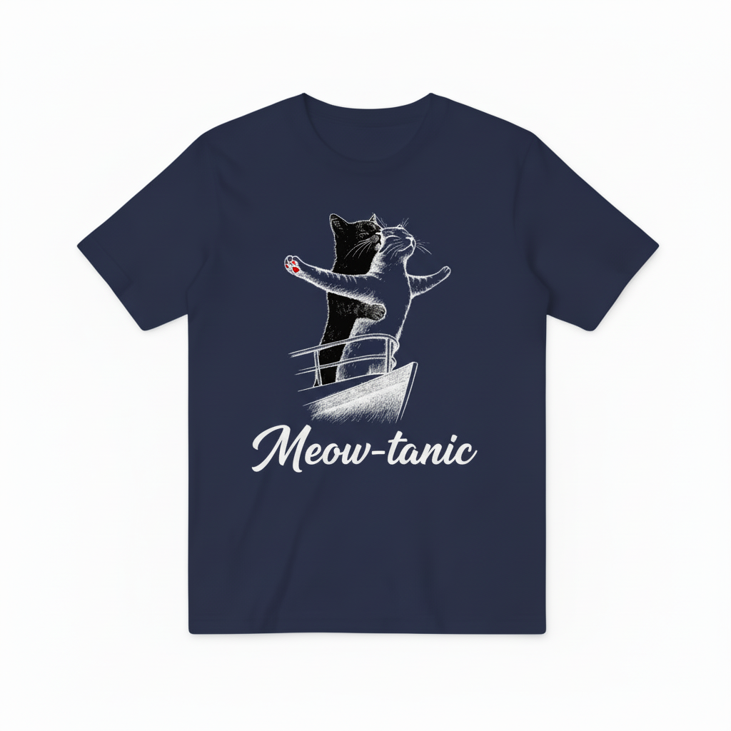 Navy Blue Meow-tanic T-shirt