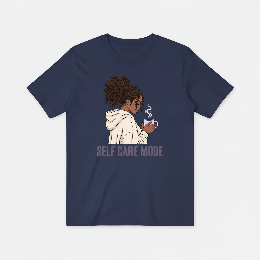Navy Blue Self Care Mode Tee
