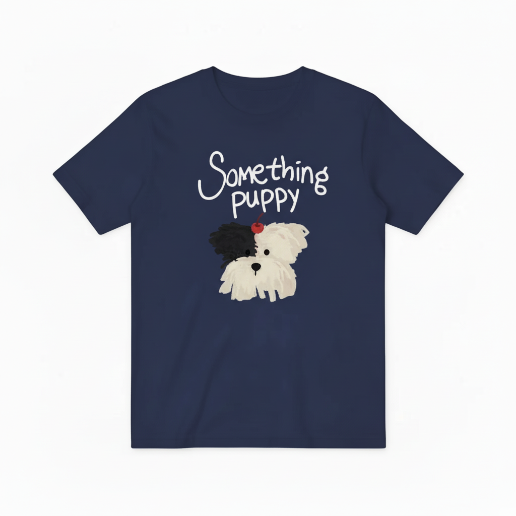 Navy blue Something Puppy T-shirt