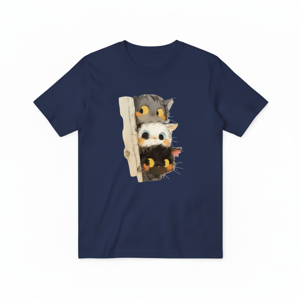 Navy Blue Three Cats