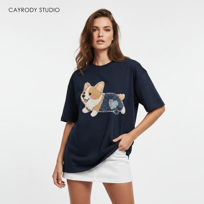 Navy Hip Shift Standing White Skirt