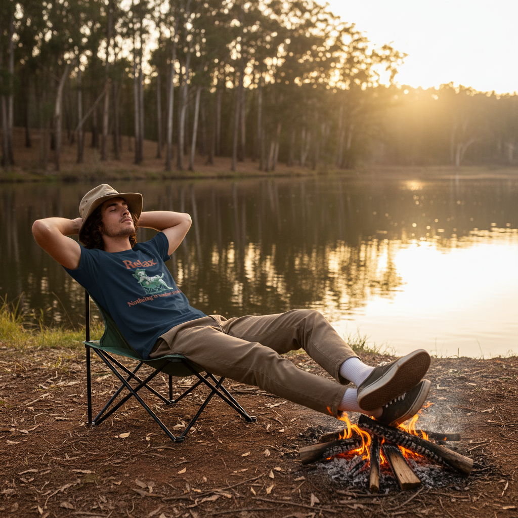 Navy Relax Tee - Australian Lakeside Camping
