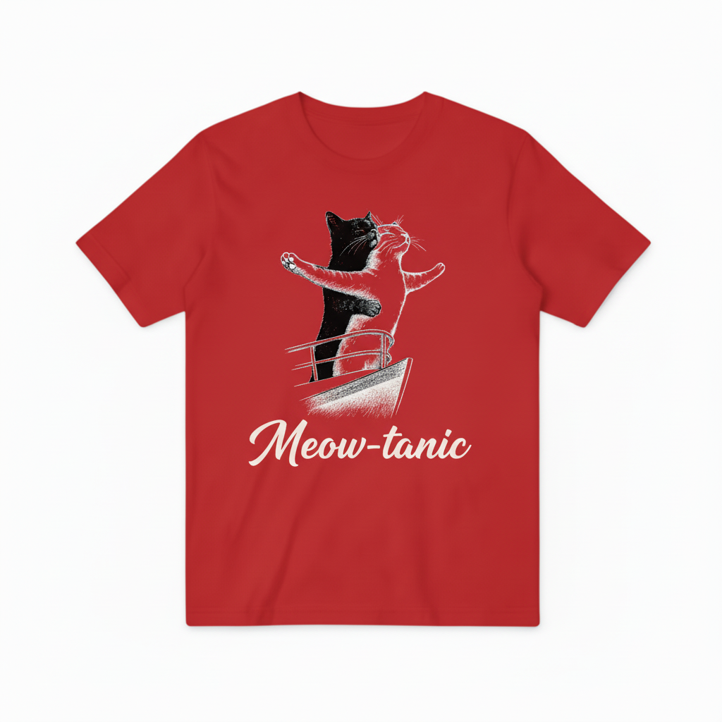 Red Meow-tanic T-shirt - Matching Reference