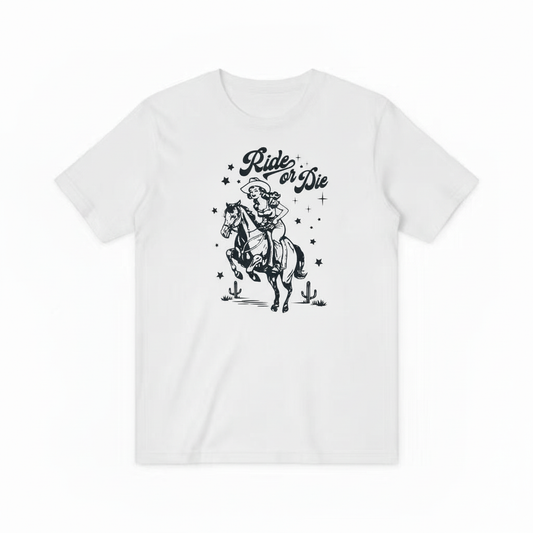 Ride or Die白色T恤效果图