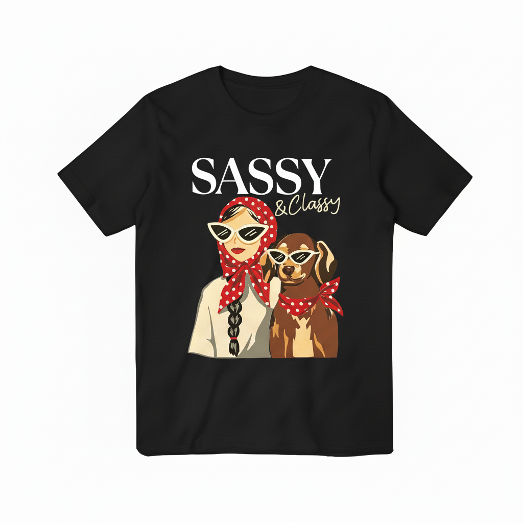 Sassy Black T-shirt - Original Print Colors