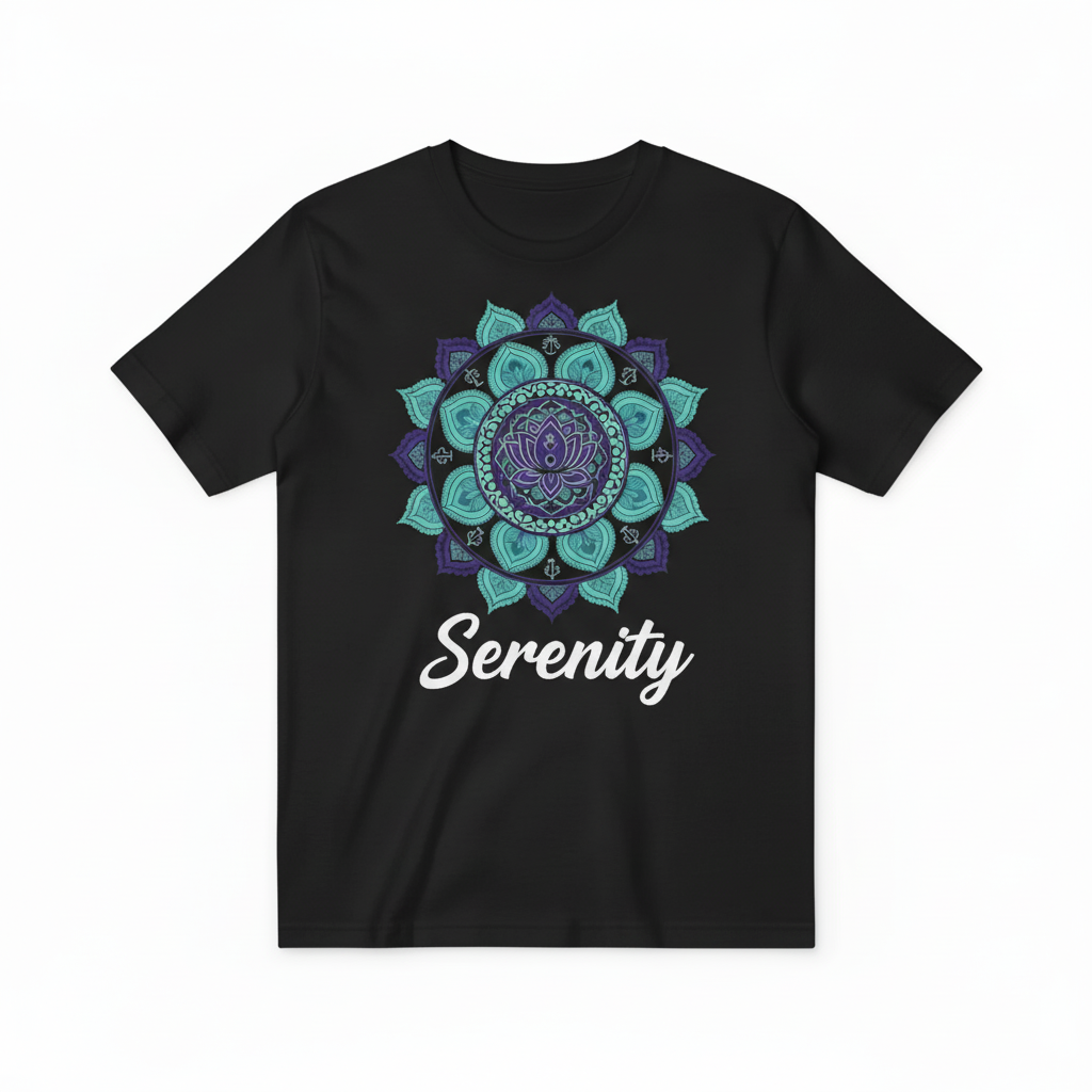 Serenity Mandala Black T-shirt
