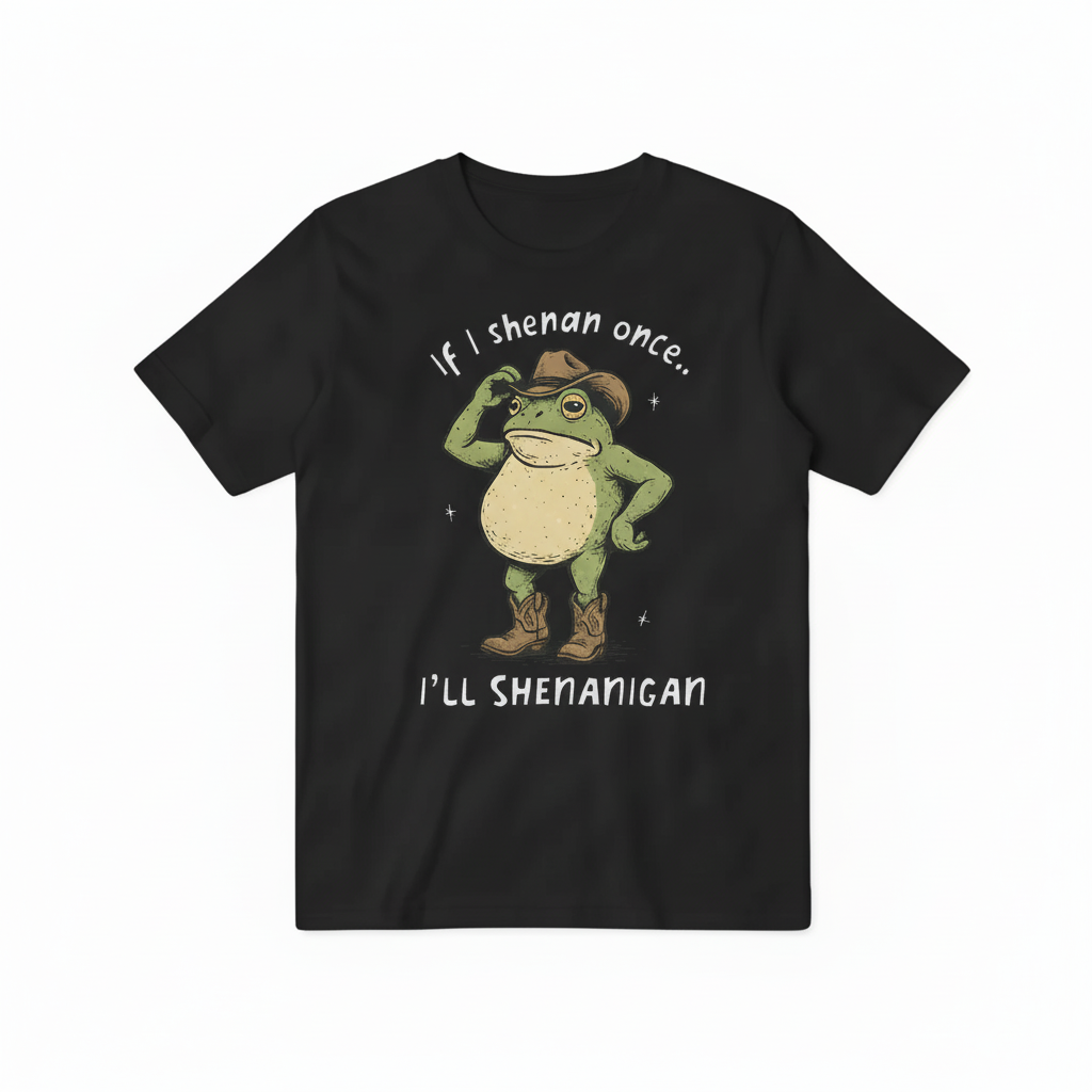 Shemanigan Frog Black T-shirt