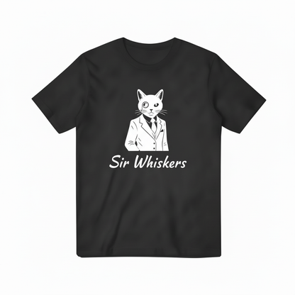 Sir Whiskers Black T-shirt