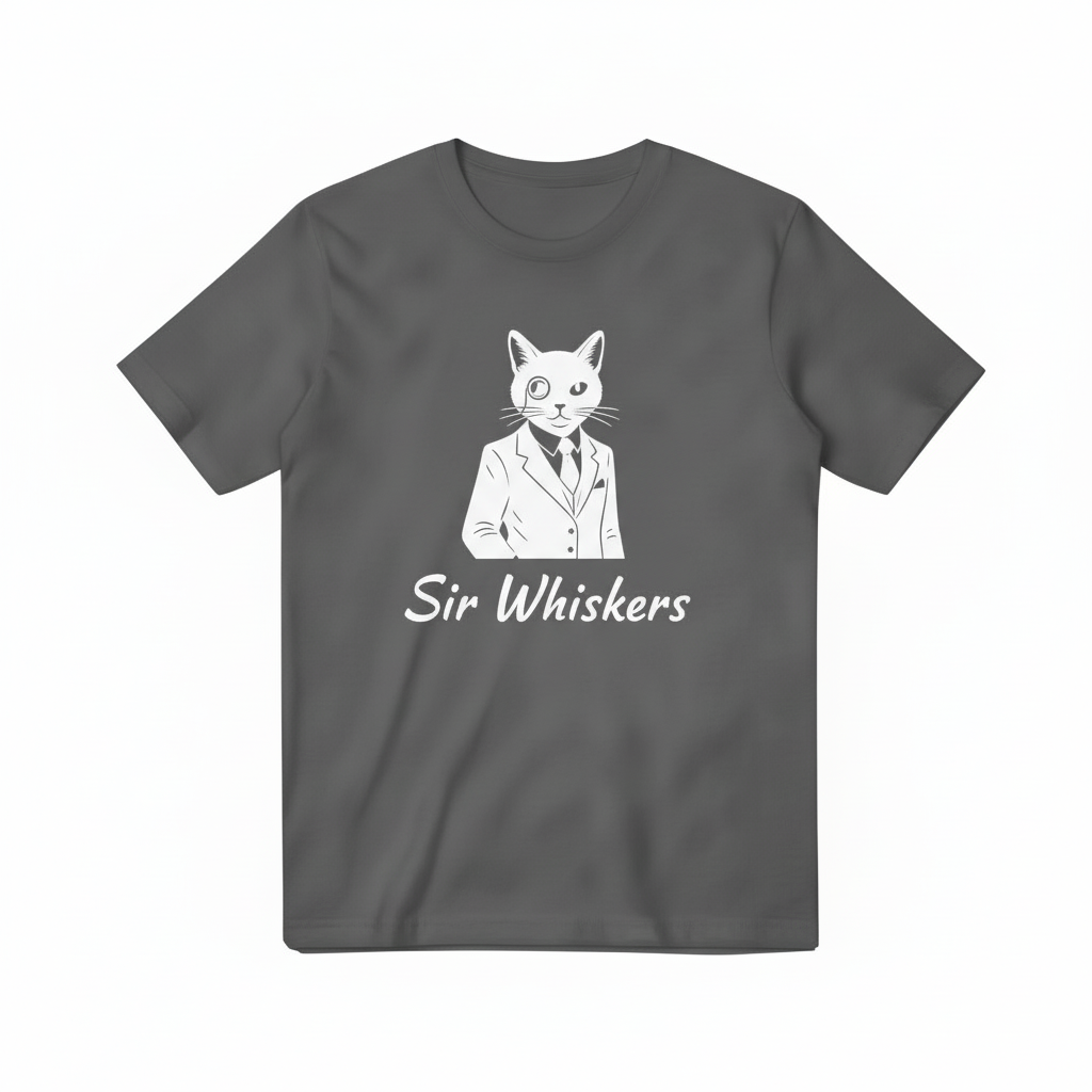 Sir Whiskers Dark Gray T-shirt