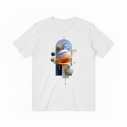 白色T恤 - 3D宇宙星球设计