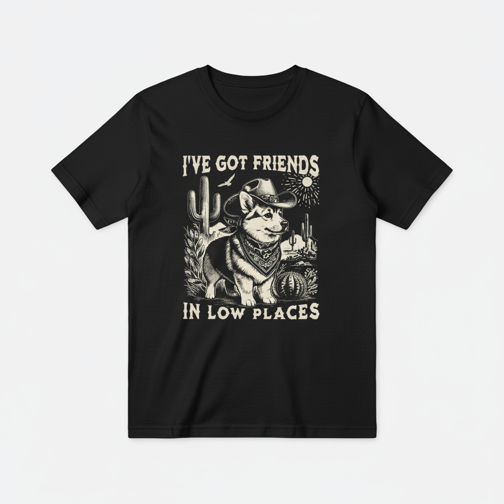 Cowboy Corgi Western Graphic T-shirt T2019