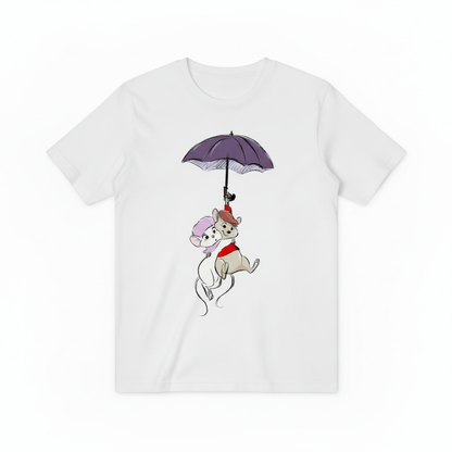 白色老鼠雨伞T恤
