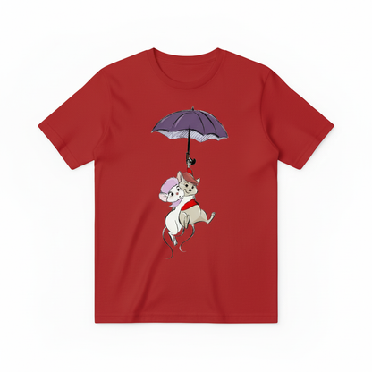 红色老鼠雨伞T恤