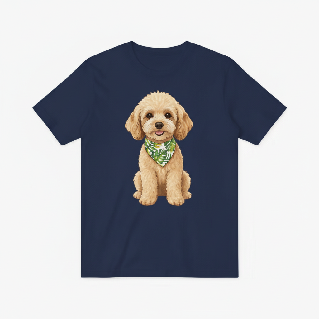 深蓝色贵宾犬T恤