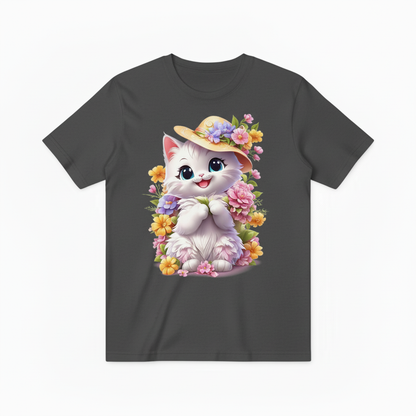 小猫花帽T恤-深灰色