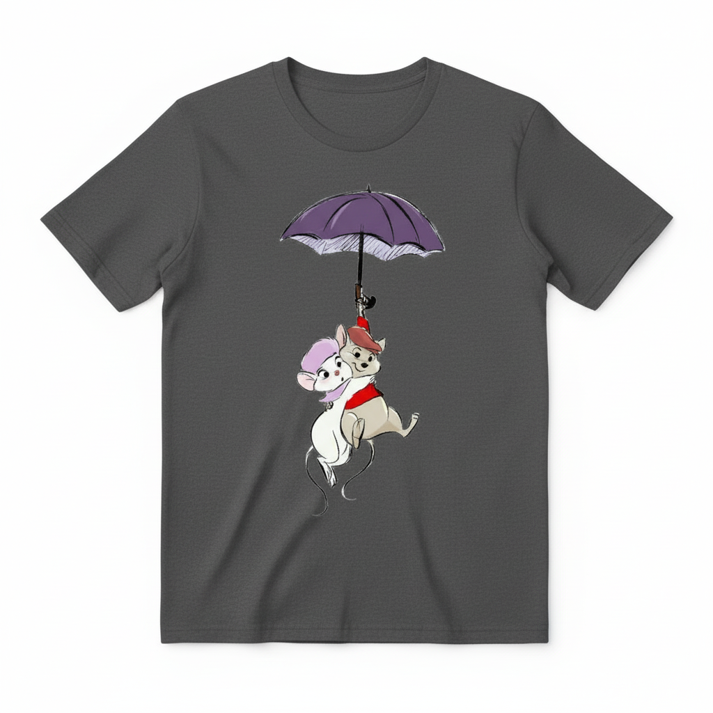 深灰色老鼠雨伞T恤