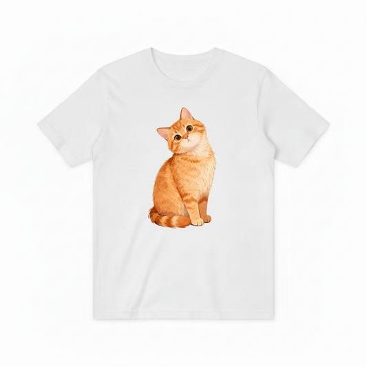 橙色小猫白色T恤效果图-纯净版