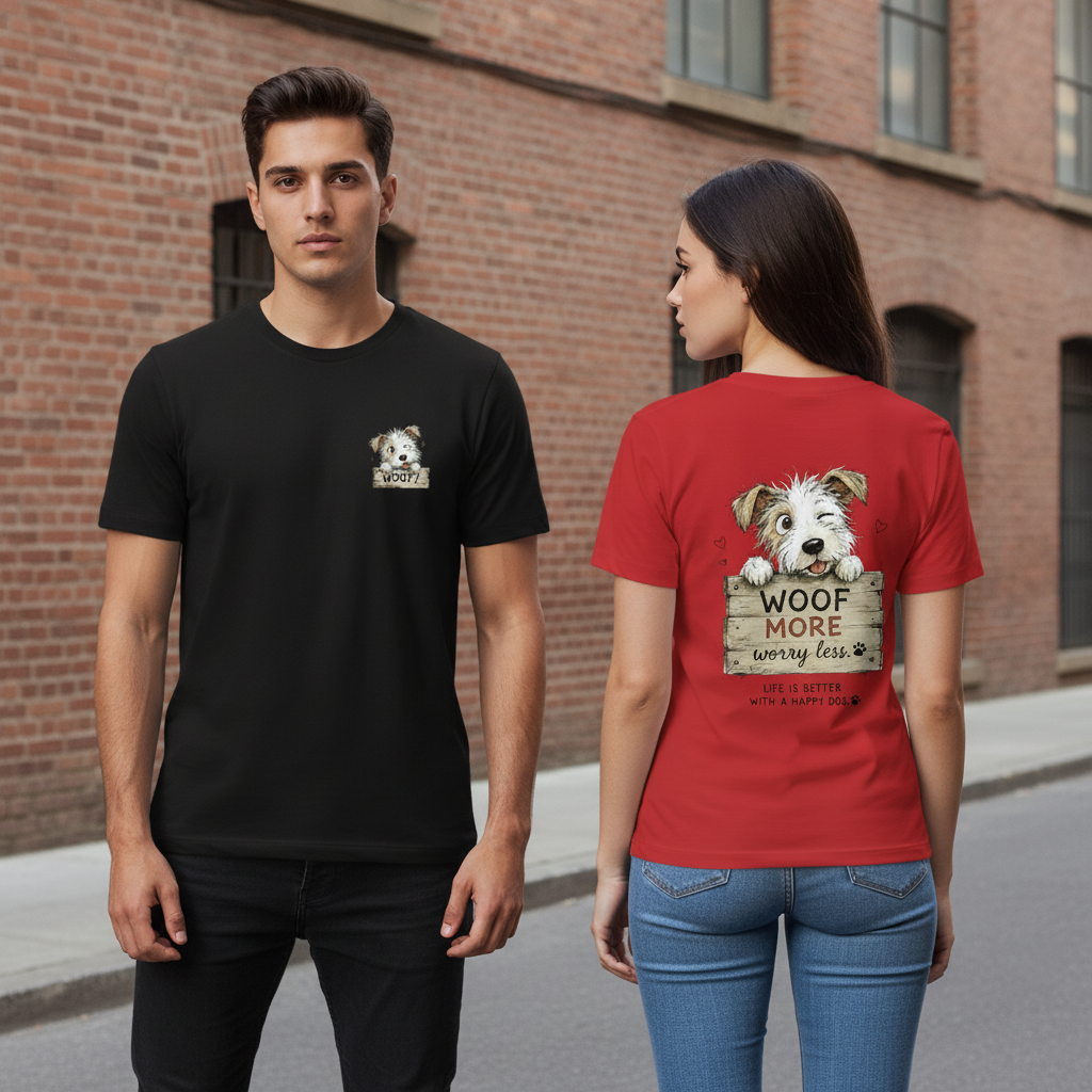 "Woof More Worry Less" Tee