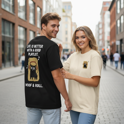 "Woof & Roll"Dog Tee