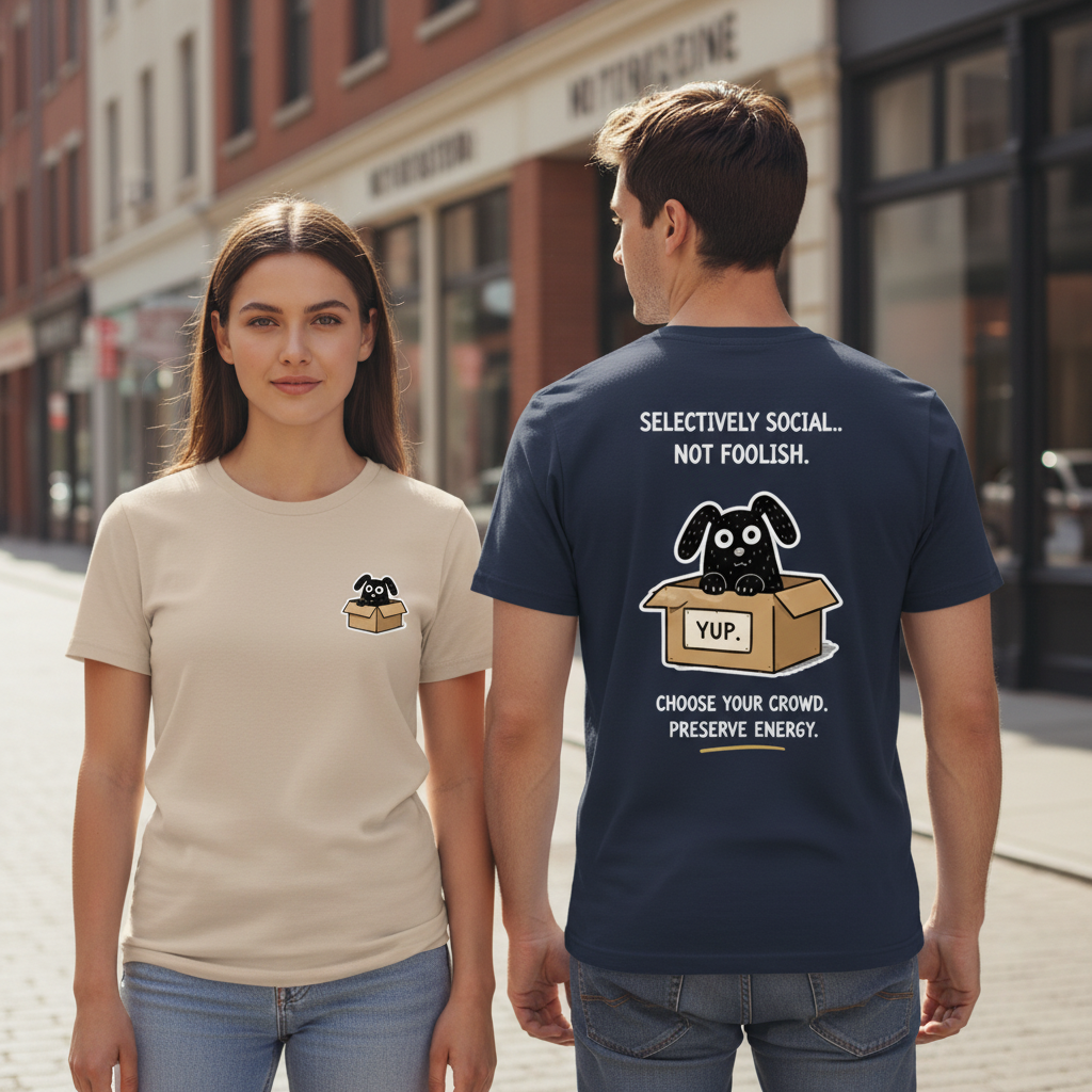 Selectively Social Funny Dog Tee