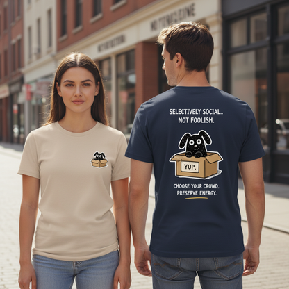 Selectively Social Funny Dog Tee