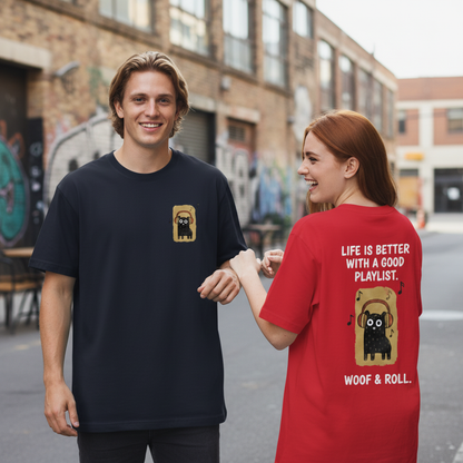 "Woof & Roll"Dog Tee