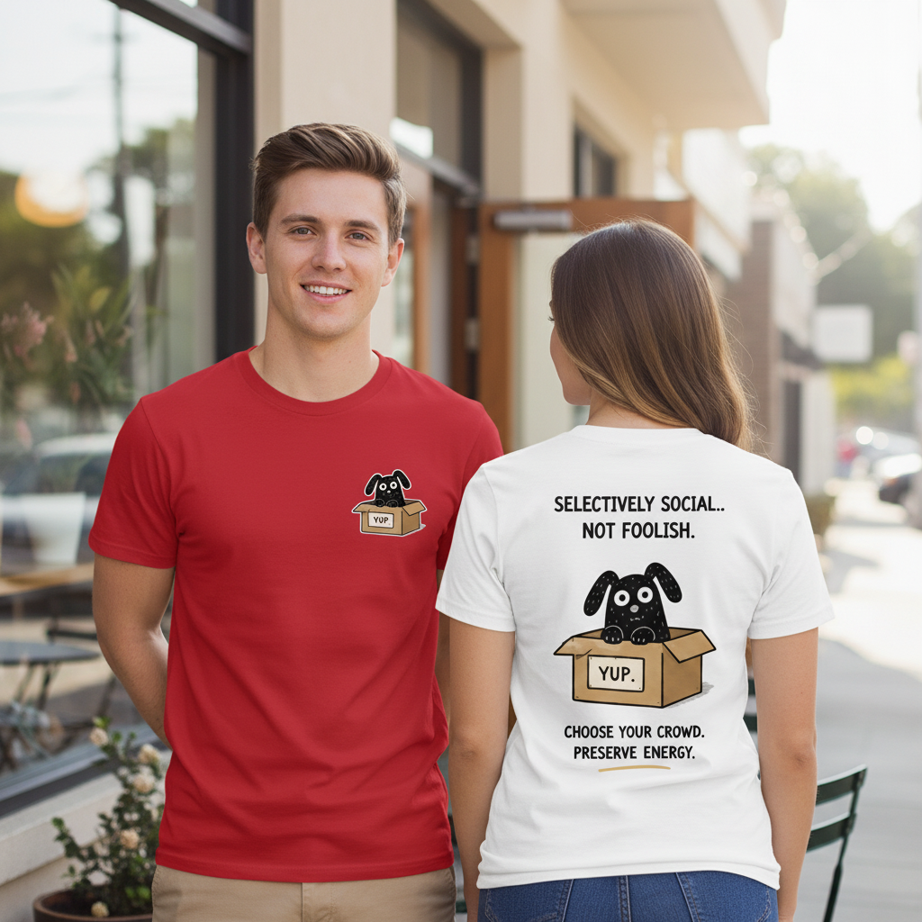 Selectively Social Funny Dog Tee