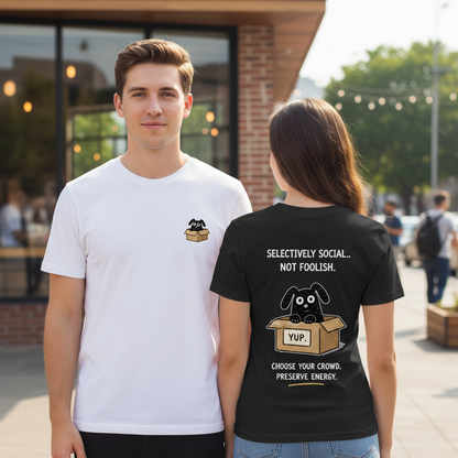 Selectively Social Funny Dog Tee