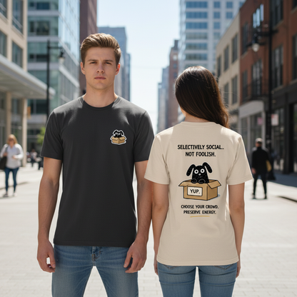 Selectively Social Funny Dog Tee