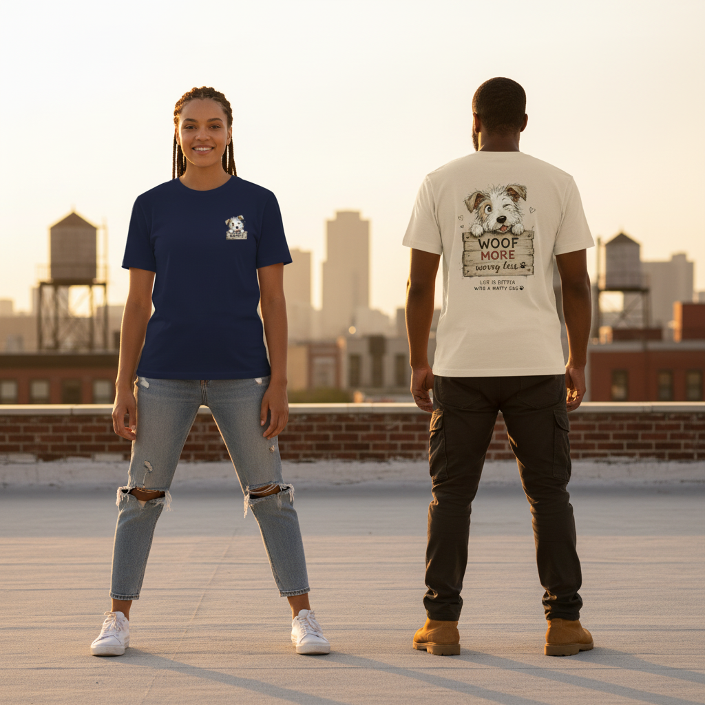 "Woof More Worry Less" Tee