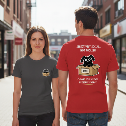 Selectively Social Funny Dog Tee