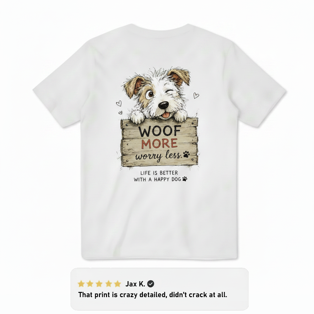 "Woof More Worry Less" Tee