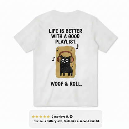 "Woof & Roll"Dog Tee