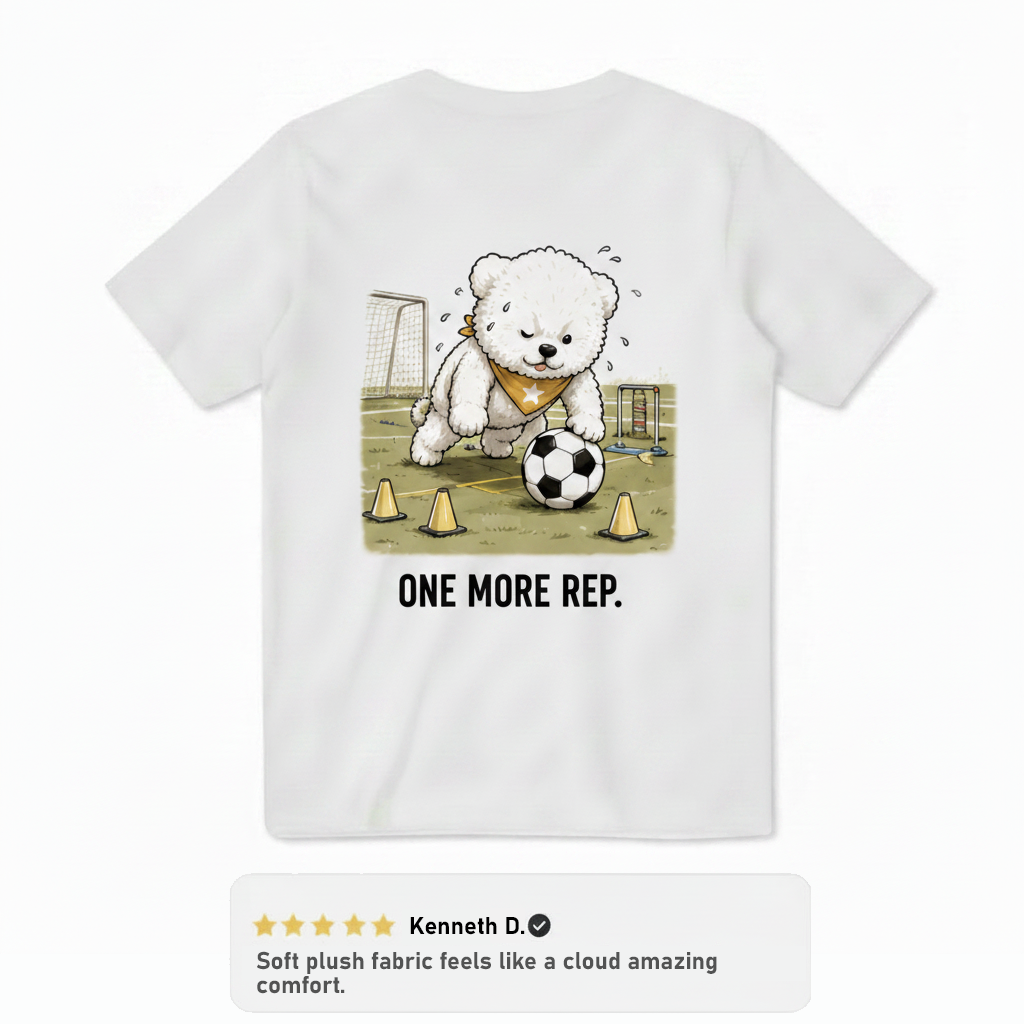 One More Rep Dog Soccer Tee