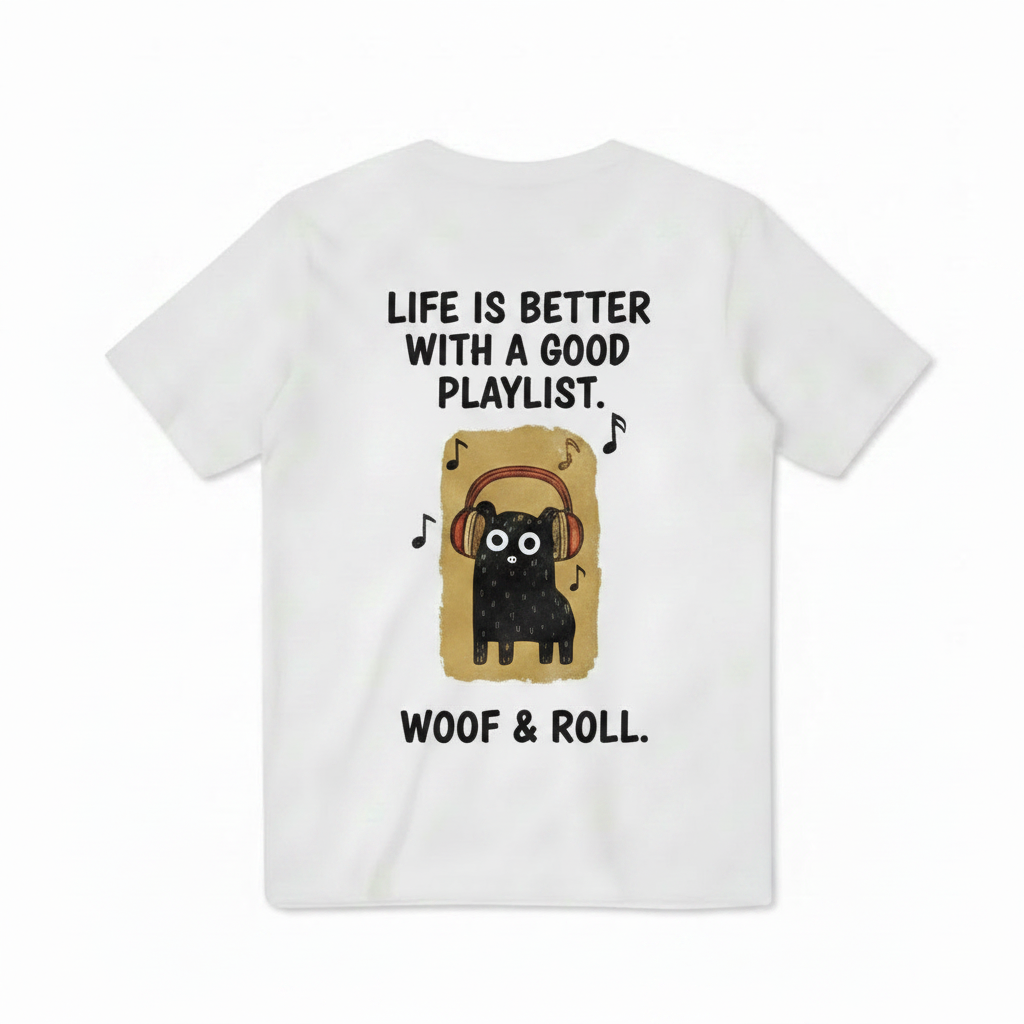 "Woof & Roll"Dog Tee