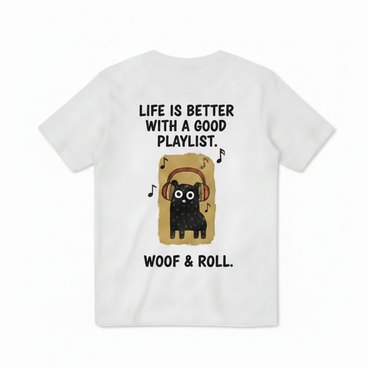 "Woof & Roll"Dog Tee