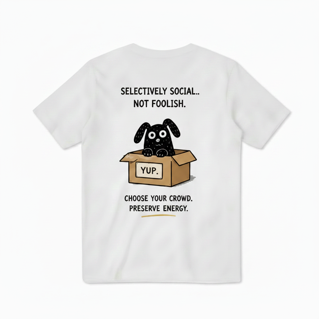 Selectively Social Funny Dog Tee