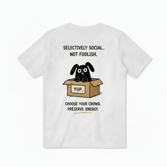 Selectively Social Funny Dog Tee