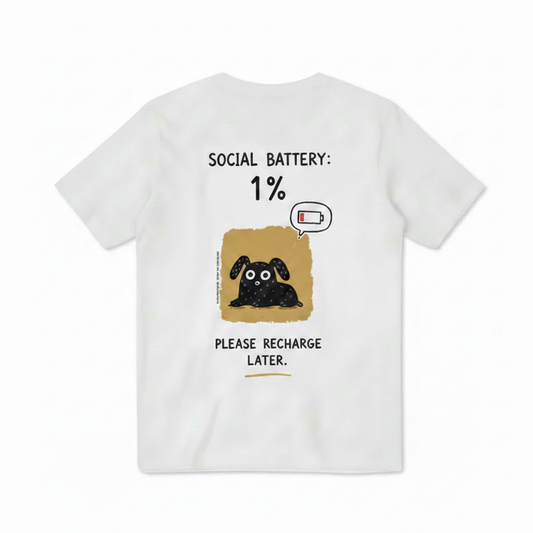 "Social Battery 1%" Tee