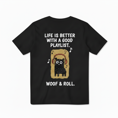 "Woof & Roll"Dog Tee