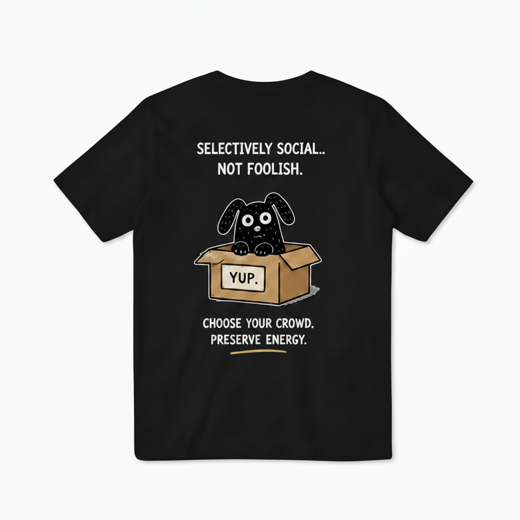 Selectively Social Funny Dog Tee